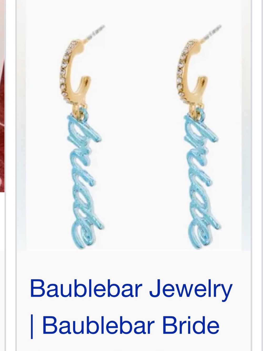 Baublebar Something Blue Bride Huggie Hoop Earrings